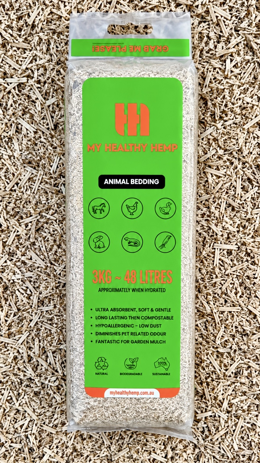 My Healthy Hemp 3 kg animal bedding bag
