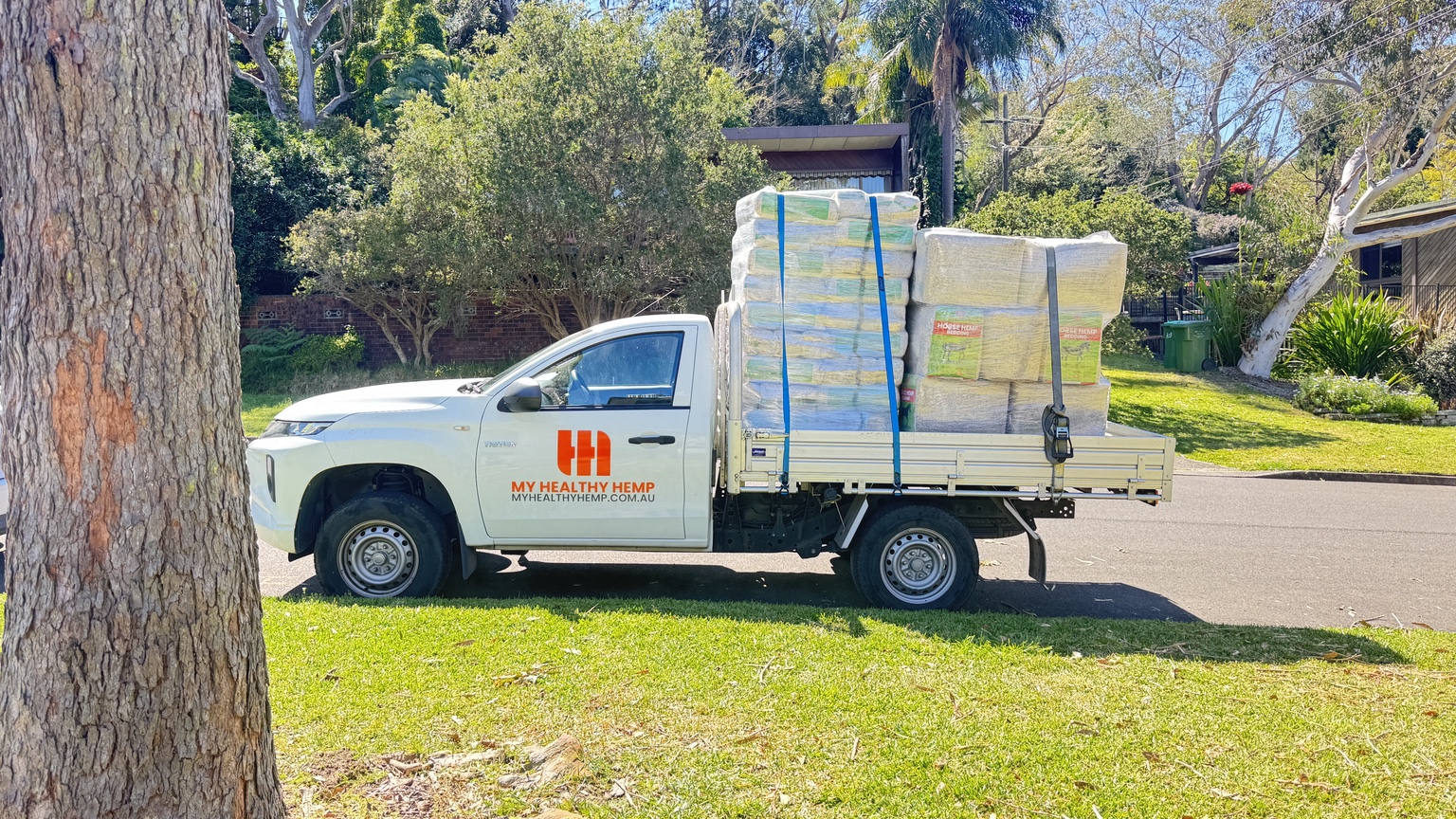 My Healthy Hemp delivery vehicle carrying hemp bedding